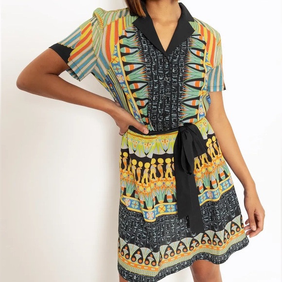 Blackmilk “HISTORY OF EGYPTIAN ART SHIRT DRESS - LIMITED” Size 10 US/14AUST NWT - Picture 5 of 13